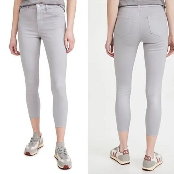 NWT L'AGENCE Margot High Rise Skinny Jean in Cloud Coated - Size 28 - Picture 1 of 8